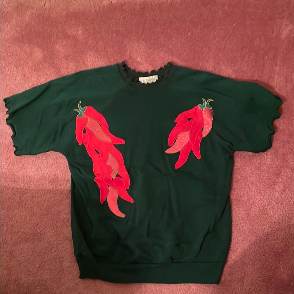 Vintage 1980/90s Austin TX Chili Pepper Decal Sweatshirt Top